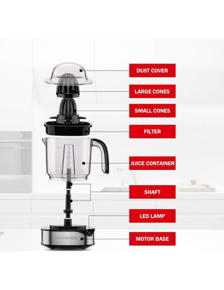 Exprimidor Eléctrico de Cítricos LUUKMONDE 1.2L Negro