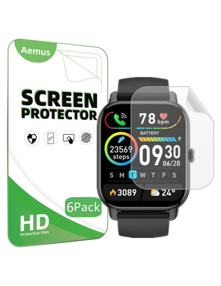 Protector de Pantalla Aemus para Reloj MT65 1.85" Paquete 6