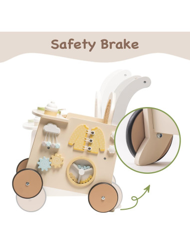 Andador de Madera ROBOTIME para Bebés con Freno de Seguridad