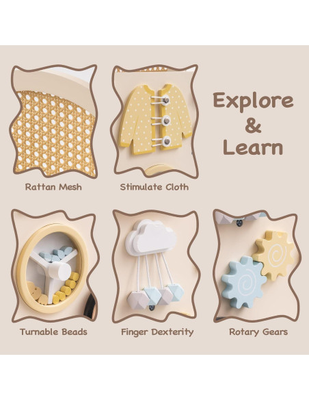 Andador de Madera ROBOTIME para Bebés con Freno de Seguridad