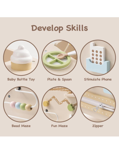 Andador de Madera ROBOTIME para Bebés con Freno de Seguridad