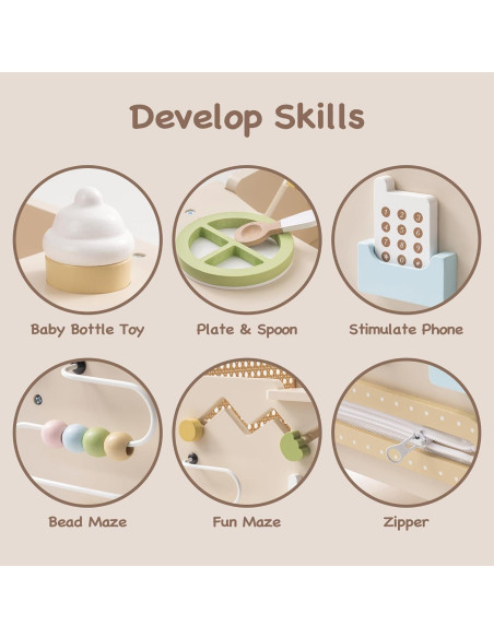 Andador de Madera ROBOTIME para Bebés con Freno de Seguridad