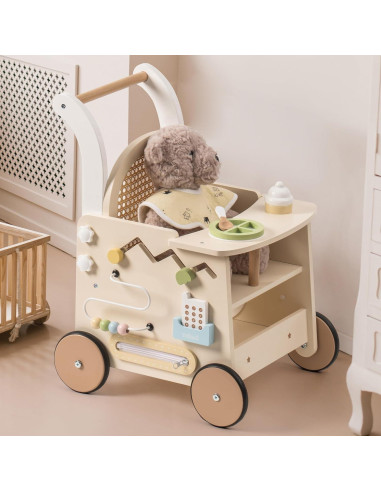 Andador de Madera ROBOTIME para Bebés con Freno de Seguridad