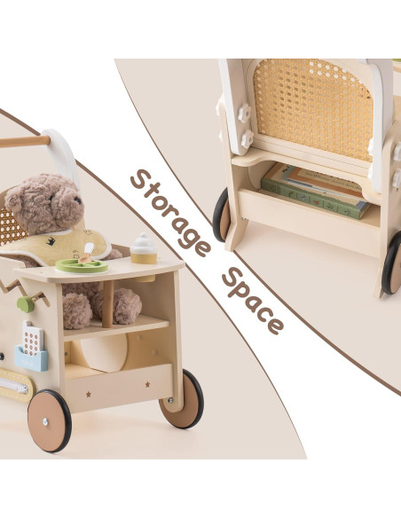 Andador de Madera ROBOTIME para Bebés con Freno de Seguridad