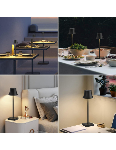 Lámpara de Mesa LED SAKRINGT Recargable 5000mAh Negra