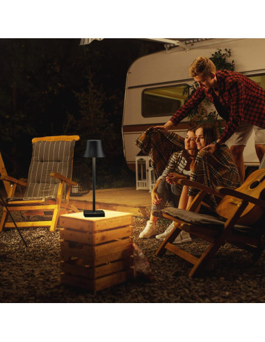 Lámpara de Mesa LED SAKRINGT Recargable 5000mAh Negra