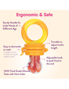 NatureBond Alimentador de Frutas para Bebés 2 Pcs + 4 Tetinas 2