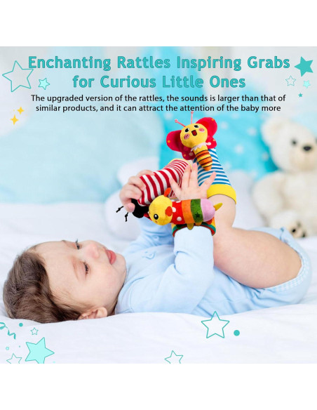 Calcetines Sonajeros de Bebé VBFRZY Multicolores 0-12 Meses