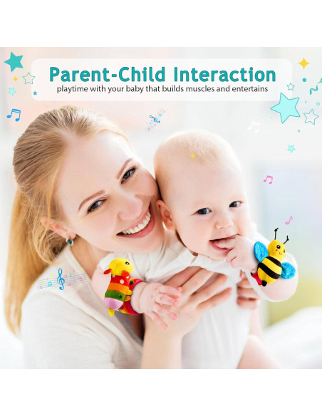 Calcetines Sonajeros de Bebé VBFRZY Multicolores 0-12 Meses