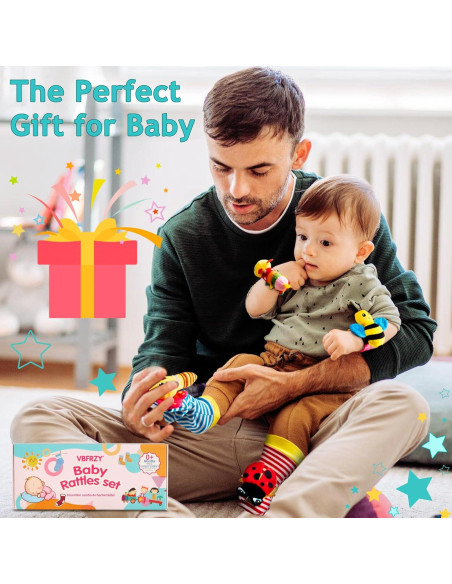 Calcetines Sonajeros de Bebé VBFRZY Multicolores 0-12 Meses