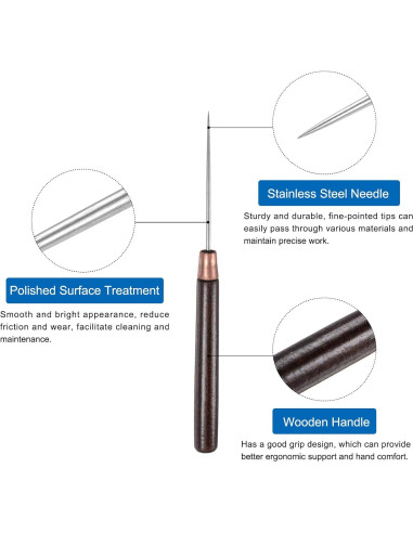 Juego de Agujas de Costura Manual HARFINGTON 3 Piezas Rojo