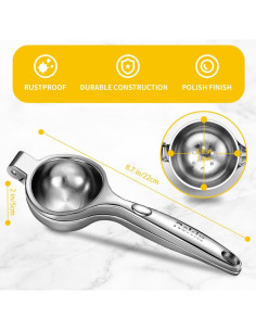 Exprimidor de Limones Rekix, Prensa Manual de Acero Inoxidable 2