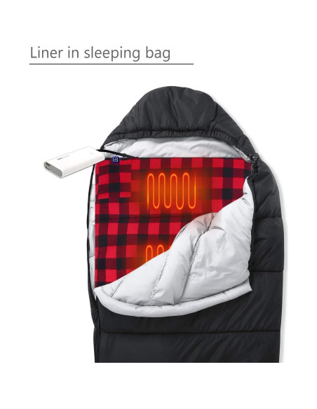 Saco de dormir calefaccionado Mantuole 5 zonas USB 198x61cm