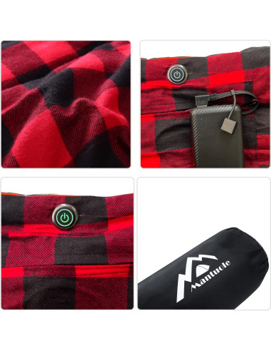 Saco de dormir calefaccionado Mantuole 5 zonas USB 198x61cm