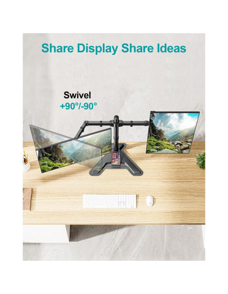 Soporte Doble para Monitor MONTAR PRO PR1009 Negro 7.98 kg