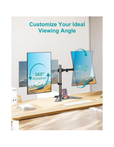 Soporte Doble para Monitor MONTAR PRO PR1009 Negro 7.98 kg