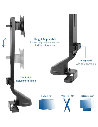 Soporte de Monitor Ajustable VIVO STAND-V001U para 1 Pantalla de 32"