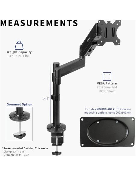 Soporte de Escritorio Articulado VIVO STAND-V101H 17-43"