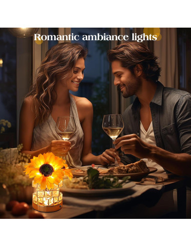 Lámpara de Flores Girasoles KIDTO Táctil Recargable LED