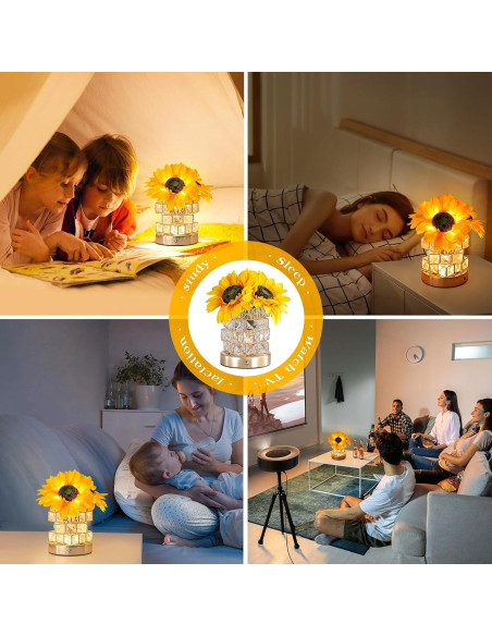 Lámpara de Flores Girasoles KIDTO Táctil Recargable LED