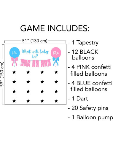 Juego de Revelación de Género Rool con Dardos y Globos
