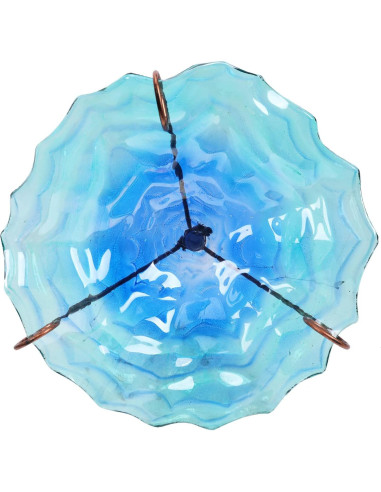 Fuente para Aves VCUTEKA Vidrio Azul con Estaca Metal 1,96kg