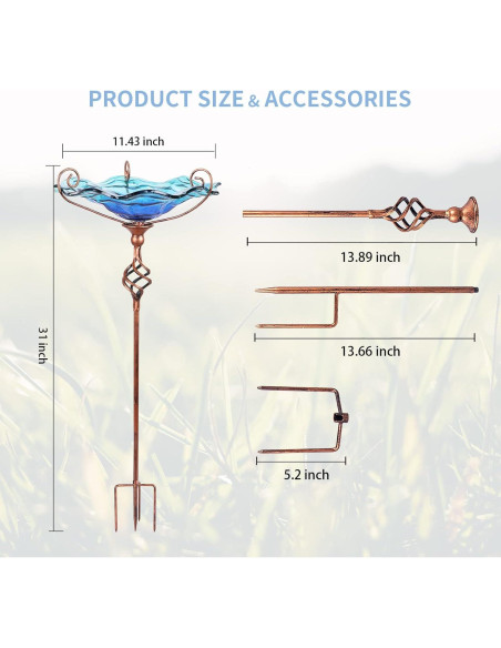 Fuente para Aves VCUTEKA Vidrio Azul con Estaca Metal 1,96kg Fuente para Aves VCUTEKA Vidrio Azul con Estaca Metal 1,96kg