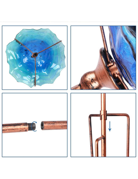 Fuente para Aves VCUTEKA Vidrio Azul con Estaca Metal 1,96kg Fuente para Aves VCUTEKA Vidrio Azul con Estaca Metal 1,96kg