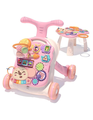 Andador 3 en 1 QDRAGON Rosa para Bebés 12+ Meses