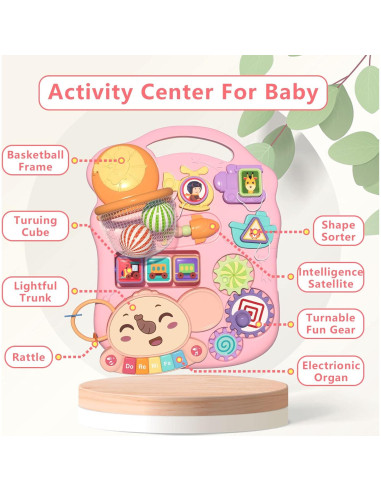 Andador 3 en 1 QDRAGON Rosa para Bebés 12+ Meses