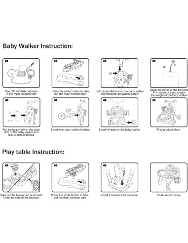 Andador 3 en 1 QDRAGON Rosa para Bebés 12+ Meses