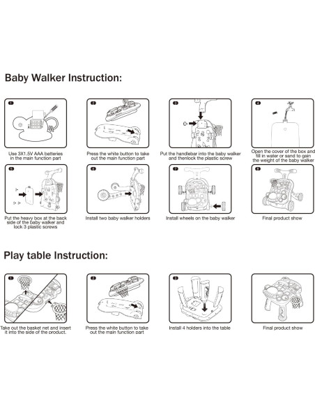 Andador 3 en 1 QDRAGON Rosa para Bebés 12+ Meses