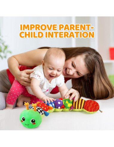Juguete de Peluche Musical KMUYSL Oruga Verde 0-12 Meses