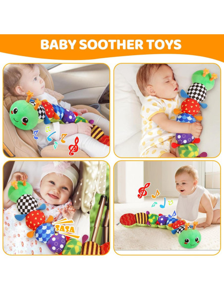 Juguete de Peluche Musical KMUYSL Oruga Verde 0-12 Meses