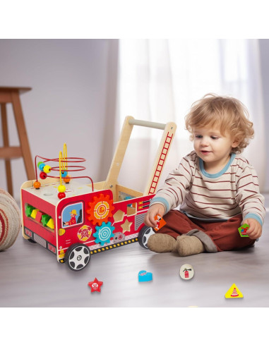 Andador de Madera Multifuncional para Niños - Juguete de Empuje