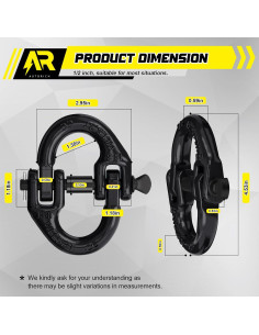 Conector de Cadena de Seguridad AUTORICH Hammerlock 2 Pzas 5443 kg 2