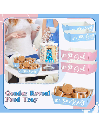 Bandejas Desechables Ctosree 48 Pcs Revelación de Género