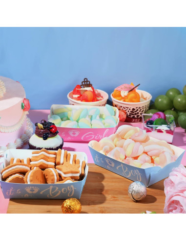 Bandejas Desechables Ctosree 48 Pcs Revelación de Género