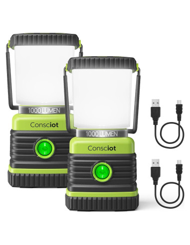 Linterna de Camping LED Consciot 1000 Lúmenes Recargable IPX4
