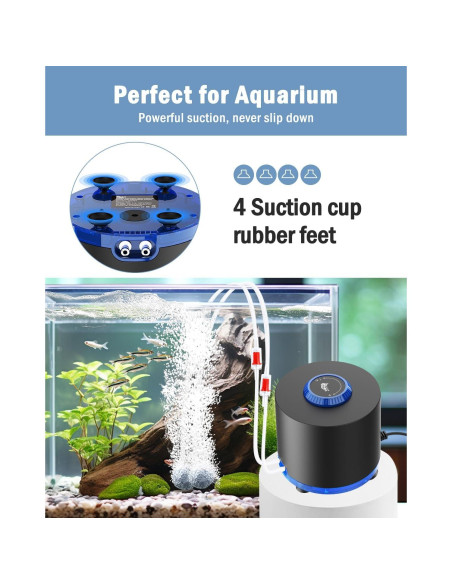 Bomba de Aire AQQA 3W para Acuario hasta 303L Silenciosa