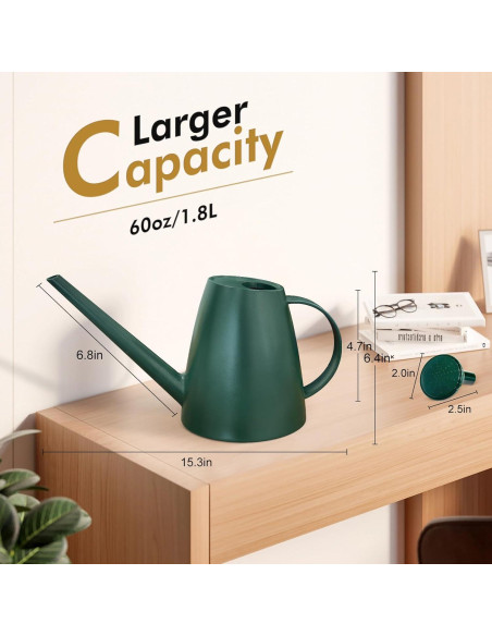 Regadera Etarewilt 1.8L Verde Oscuro para Plantas