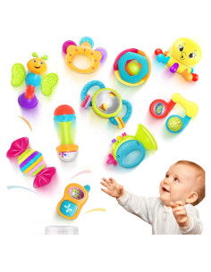 Set de 10 Sonajeros y Mordedores iPlay, 0-6 años