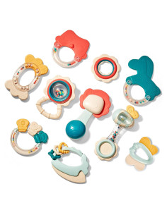 Juguetes para Bebés Hahaland 10 Piezas Sonajeros Mordedores