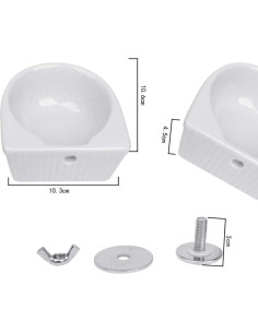 Tazón de Cerámica para Mascotas Pequeñas Gutongyuan M Blanco 2