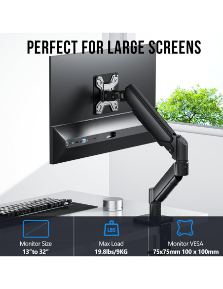 Soporte de Monitor HFTEK para Escritorio 13-32" Ajustable