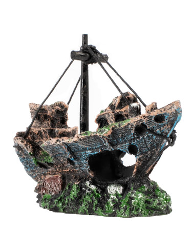 Decoración de Acuario JICAIGUANGBING Barco Hundido 12.7 cm
