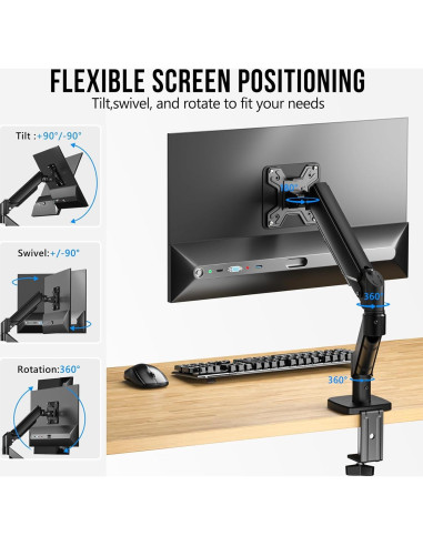 Soporte de Monitor HFTEK para Escritorio 13-32" Ajustable