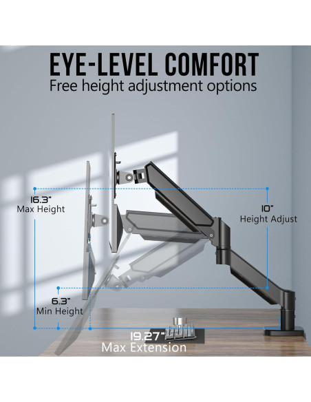 Soporte de Monitor HFTEK para Escritorio 13-32" Ajustable