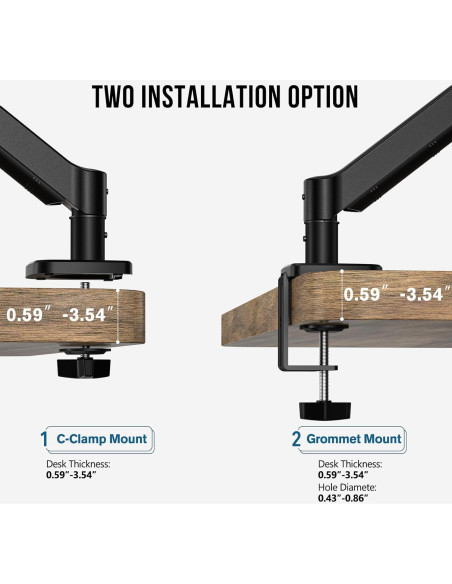 Soporte de Monitor HFTEK para Escritorio 13-32" Ajustable