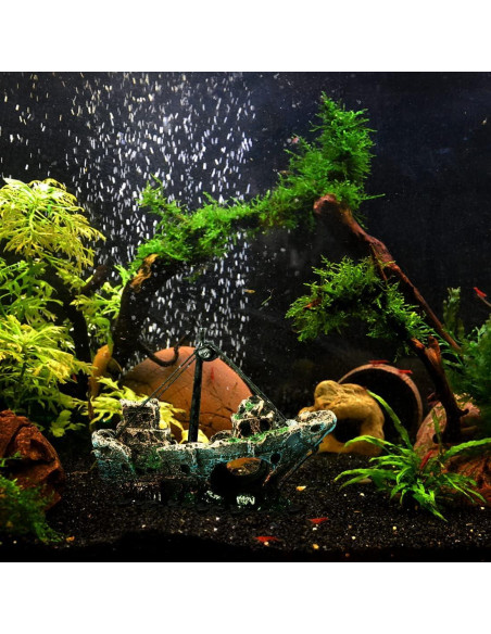 Decoración de Acuario JICAIGUANGBING Barco Hundido 12.7 cm